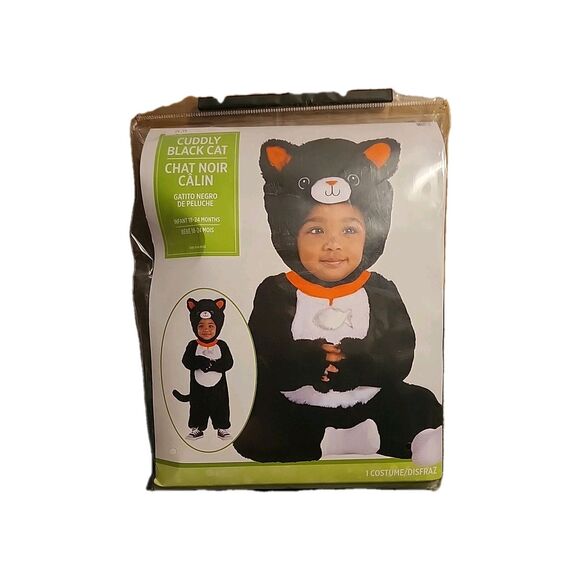 New Cuddly Black Cat Animal Kitty, Infant 18-24 Months Halloween Child Costume - Picture 1 of 7